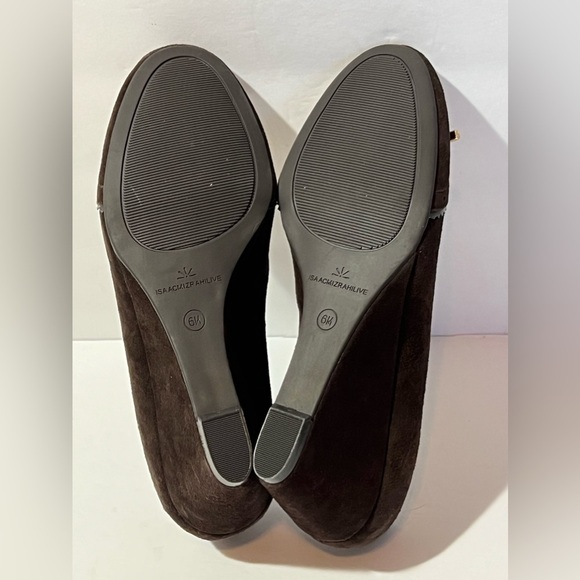 Isaac Mizrah Live Imkalma Brown Wedge Slip On Shoes Cute Bowtie 6M - Picture 8 of 13
